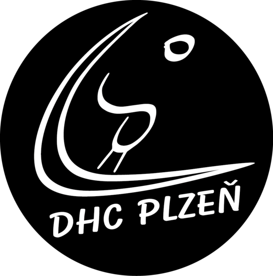 logo DHC White cerny podklad kruh